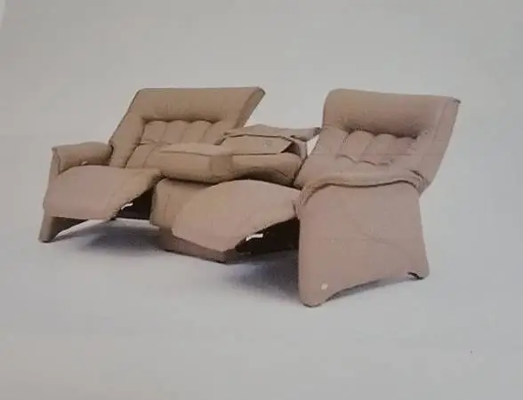 German Himolla Rhine Curved Leather Reclining Sofa MSRP $9000