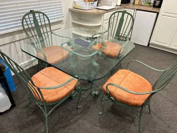 Wrought Iron Table / Glass Top