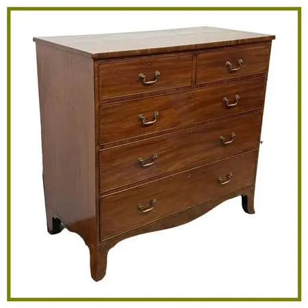 English Regency Mahogany Five-drawer Chest, Early 19th Century