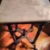 NEW NEVER USED MARBLE ACCENT SIDE TABLE WITH CHERRY WOOD BOTTOM
