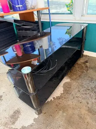Black Glass TV Stand