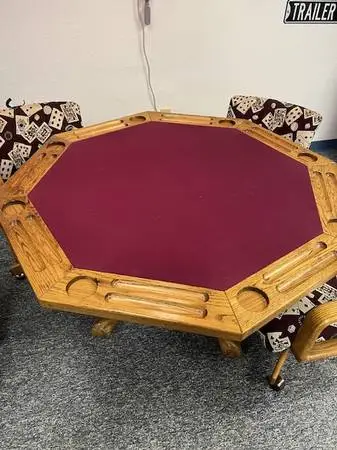 POKER TABLE-SOLID OAK