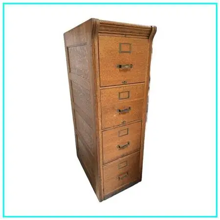 Quarter-sawn Oak Four-drawer Filing Cabinet