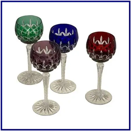 Ajka Crystal Marsala Hand-cut Wine Glasses, Set Of Four