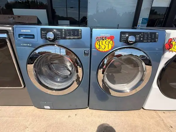 Used Blue Samung Washer and Dryer