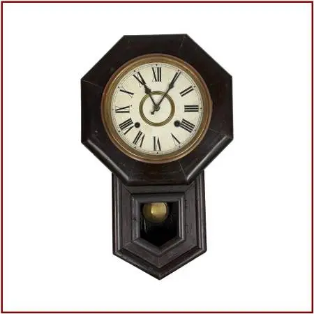 Octagonal Drop Wood Wall Clock