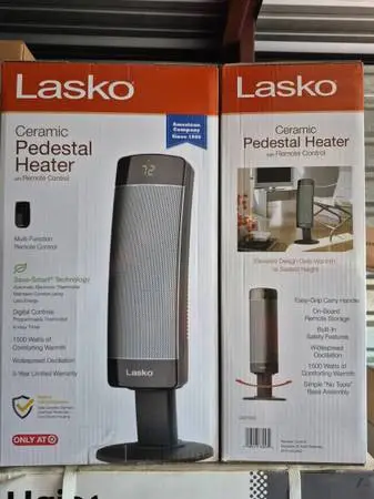 New in Box Lasko Ceramic Pedestal Heater w/Remote 1/2 retail