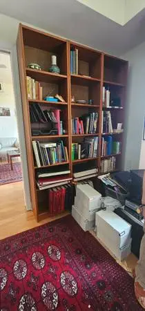 3 bookcases, Danish style, narrow, adjustable shelves