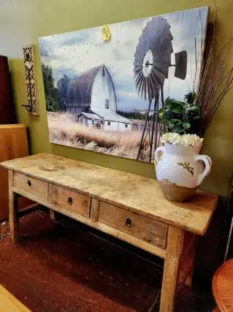Reclaimed Elm Wood Console-73L x 21D x 31.5H-NOW