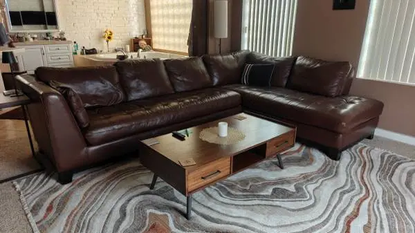Leather sectional 127x 90(REDUCED!)