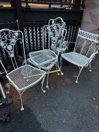 Wrought Iron Patio Chairs x 4