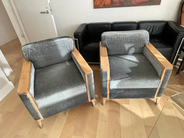Set of two! Real maple club chairs! Vintage Hollywood regency mcm