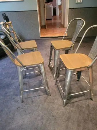 4 Barstools stainless steal