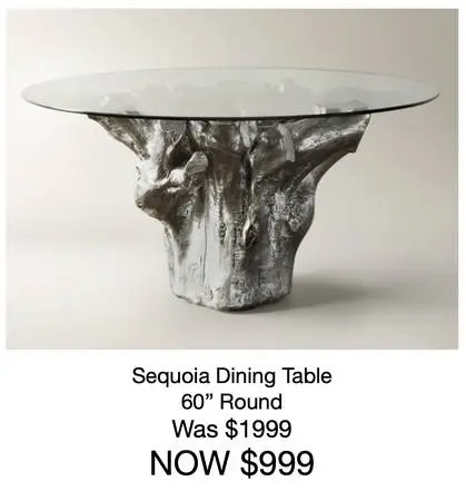Silver Leafed Root Dining Table, 60 Round, on SALE!!!!