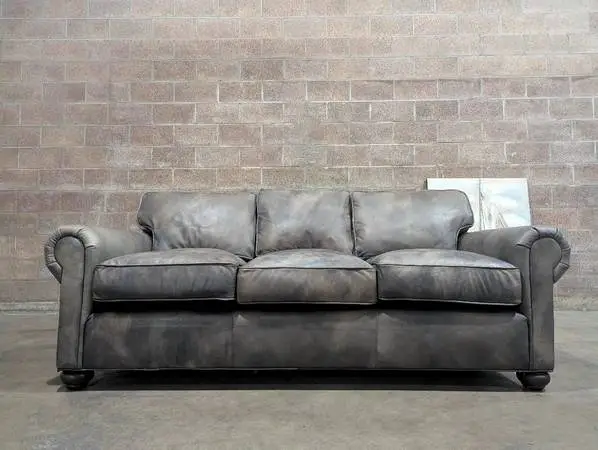 Restoration Hardware Lancaster Premium Cigar Leather Sofa CAN DELIVER