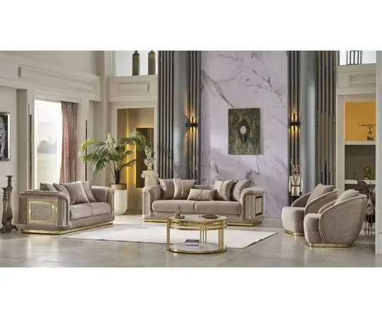 New Complete Luxury Velvet Living Room Set