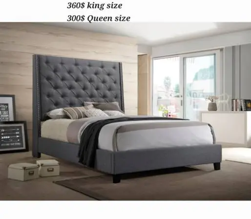 Queen size bed frame, headboard 67.3 (mattress not included)
