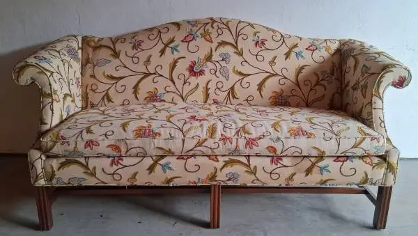Camel Back Crewel Sofa