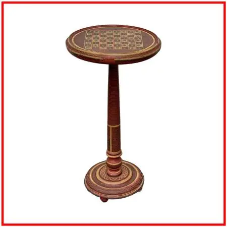 Hand-painted Round Pedestal Game Table