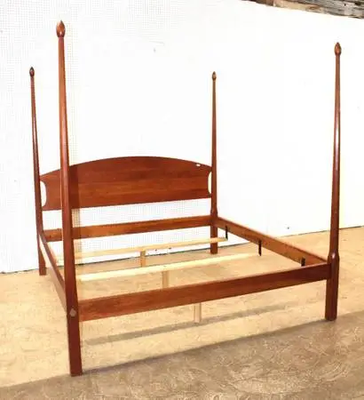 Stickley Arts & Crafts Cherry Wood Pencil Post King Bed