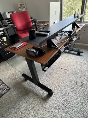 Large Stand up Desk & optional Glass Floor Mat