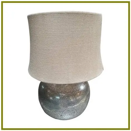 Pottery Barn Etched Nickel Table Lamp