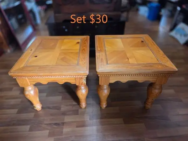 Set of light Wood End Tables