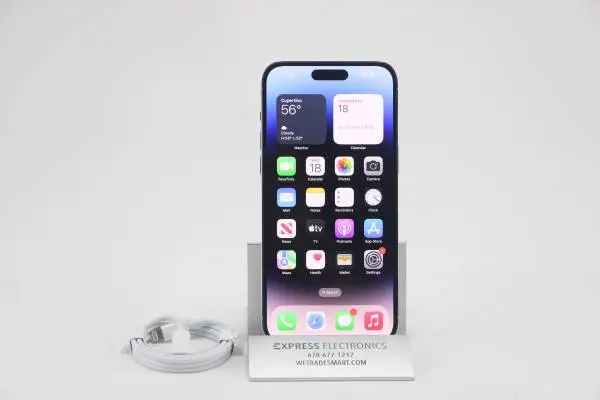 EXCELLENT Apple iPhone 14 Pro 256GB Silver *FACTORY UNLOCKED* 85% BH