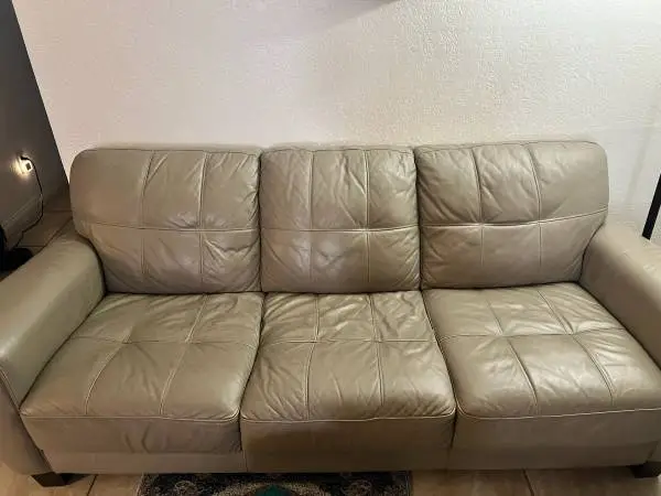 2 Leather couches and a recliner