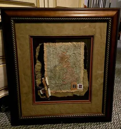 Solid Mahogany Framed Great Britain Map Print