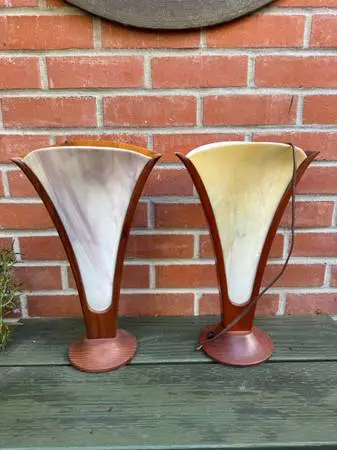 Two local artists Roy Johnson studio mid-century lamps $200 for both