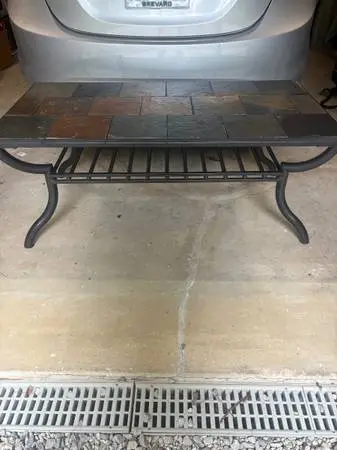 Coffee table- Rustic Tile and black metal