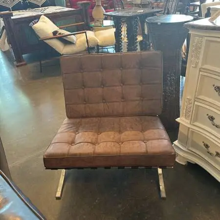 Brown Barcelona Style Chair - 29.5X31X30.5H