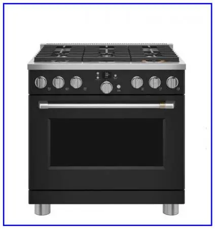 Café 36 Freestanding Dual Fuel True Convection Range Matte Black