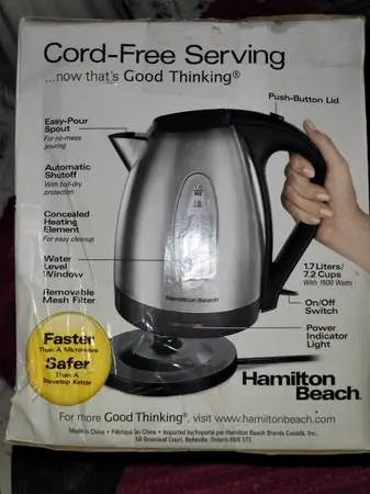 HAMILTON BEACH electric kettle New in Box