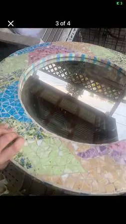 Handmade Tile round wall mirror