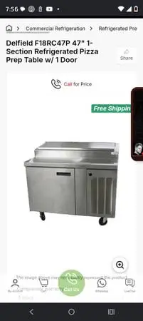 Refrigerated Pizza Prep Table