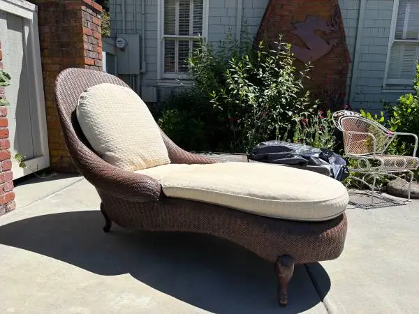 Eddie Bauer Lane Wicker Chaise Lounge Chair