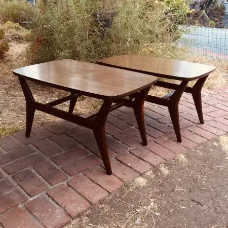 Pair orig 1960s Mid Century Modern End Tables/grt cond/Ready for Use