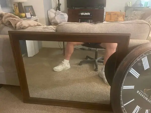 Mirror and Large Westminster Faux Antigue Clock $20 each