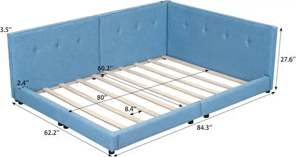 Queen corner platform bed frame only