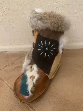 Native American Boot Moccasin For Decor Display