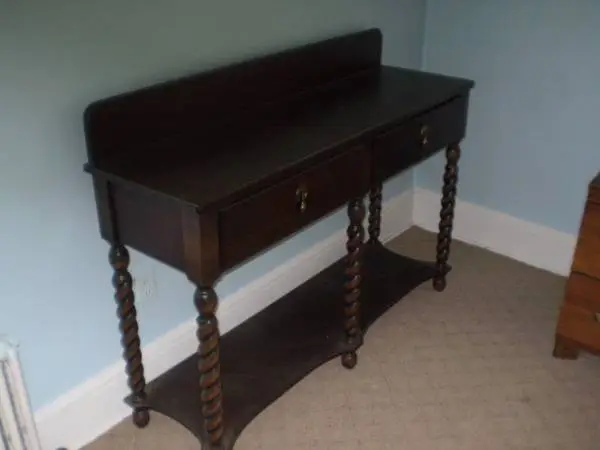 Bombay Company Oak Barley Twist  Writing Desk Console