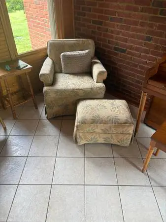Accent chair and foot stool