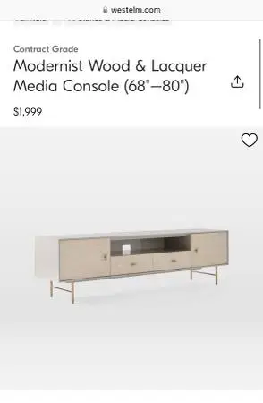 West Elm Console - Modernist Wood & Lacquer Media