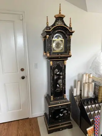 Asian Wood Painted Clock