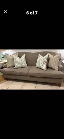Havertys Sofa - neutral brown couch 82” long
