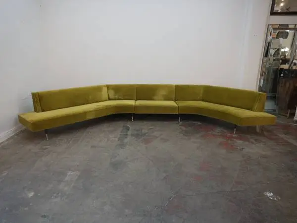 Green Velvet Curved Back Sectional Sofa $1,499.00 182 W x 78 D x 27.5