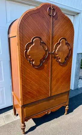 Depression Era Chifferobe Armoire on Casters 1920s-1930s