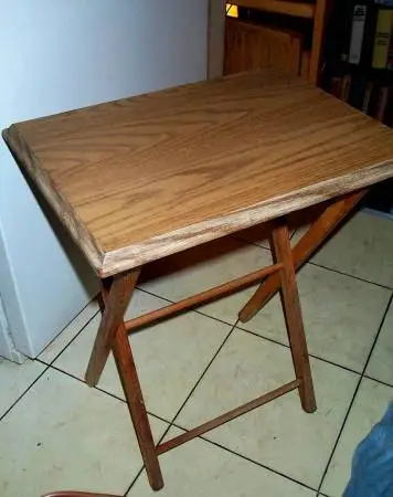woodgrain FOLDING TV TRAY Oak Wood Food Stand Desk Portable Furniture
